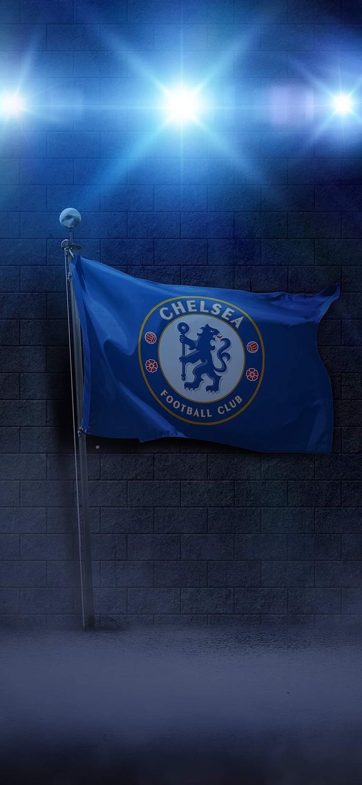 736x1593 Chelsea Flag Flying High. Chelsea 3D wallpaper, Chelsea logo dark background, Chelsea football club flag