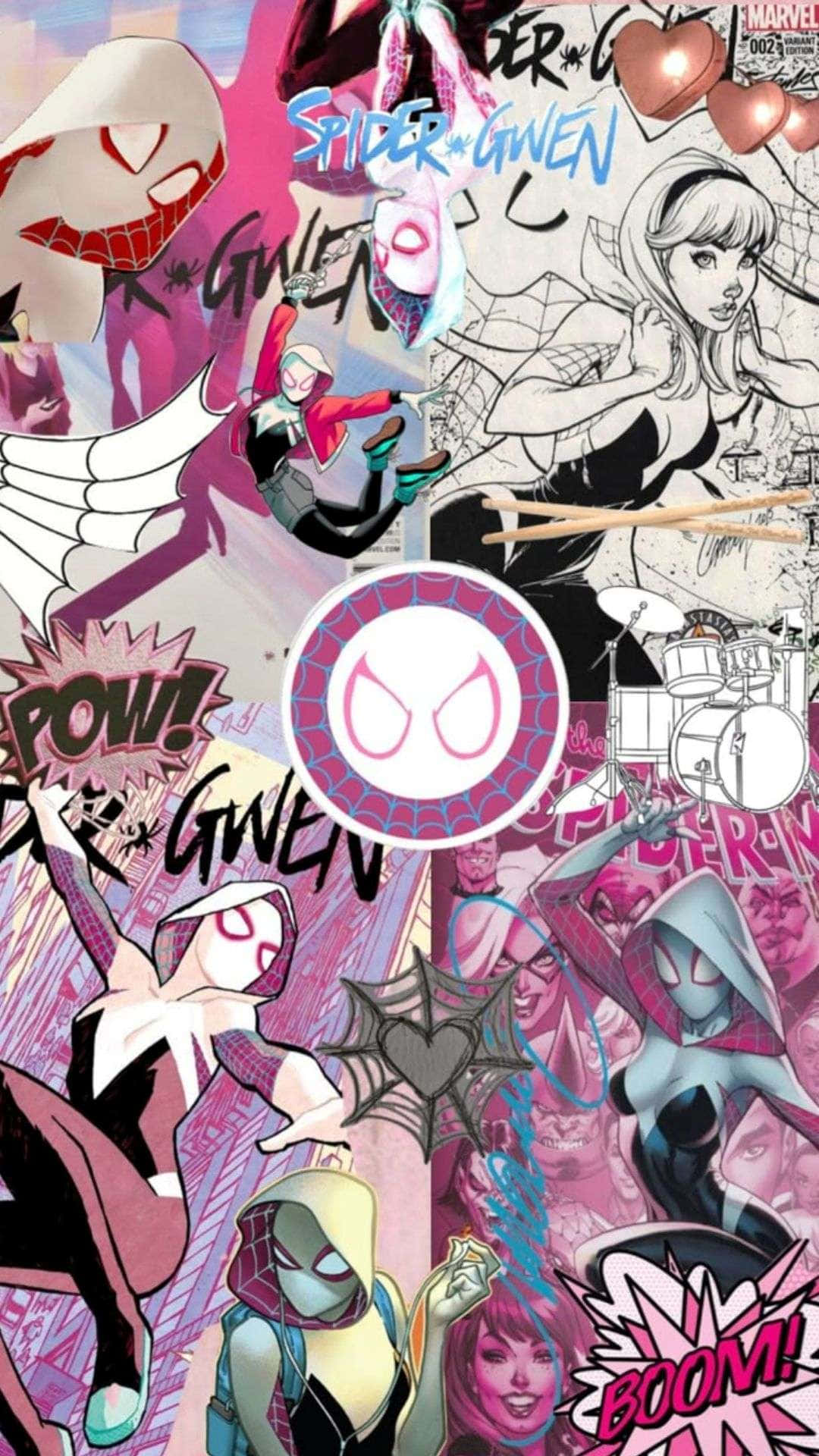 1080x1920 Download Pink Spider Man Collage Wallpaper