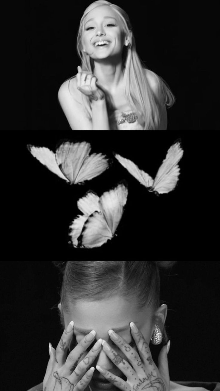 736x1308 Ariana grande black and white wallpaper