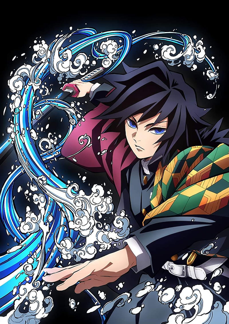 800x1133 HD black demon slayer wallpaper