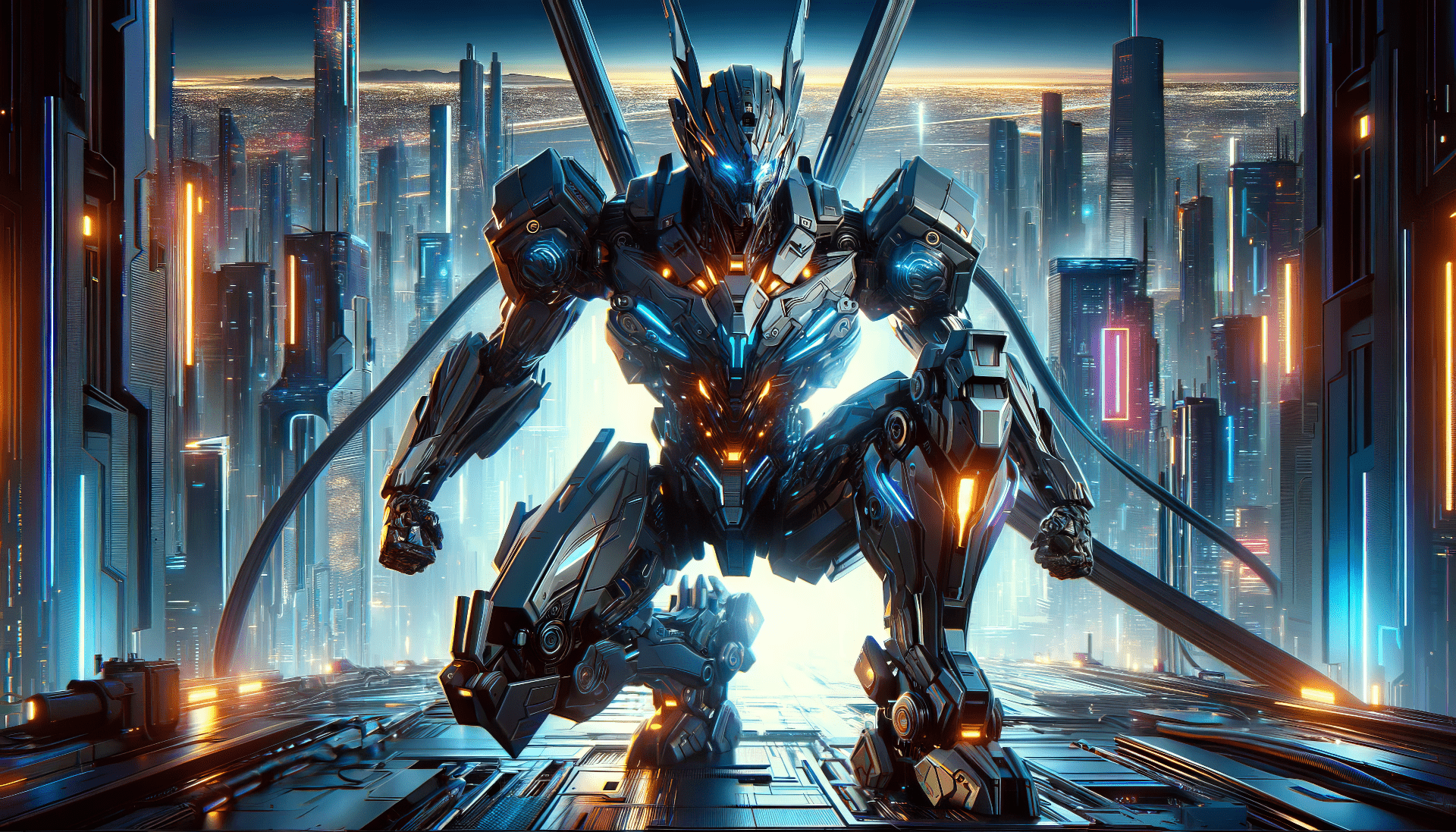 1920x1097 Mecha Mastery: Futuristic Robot HD Wallpaper