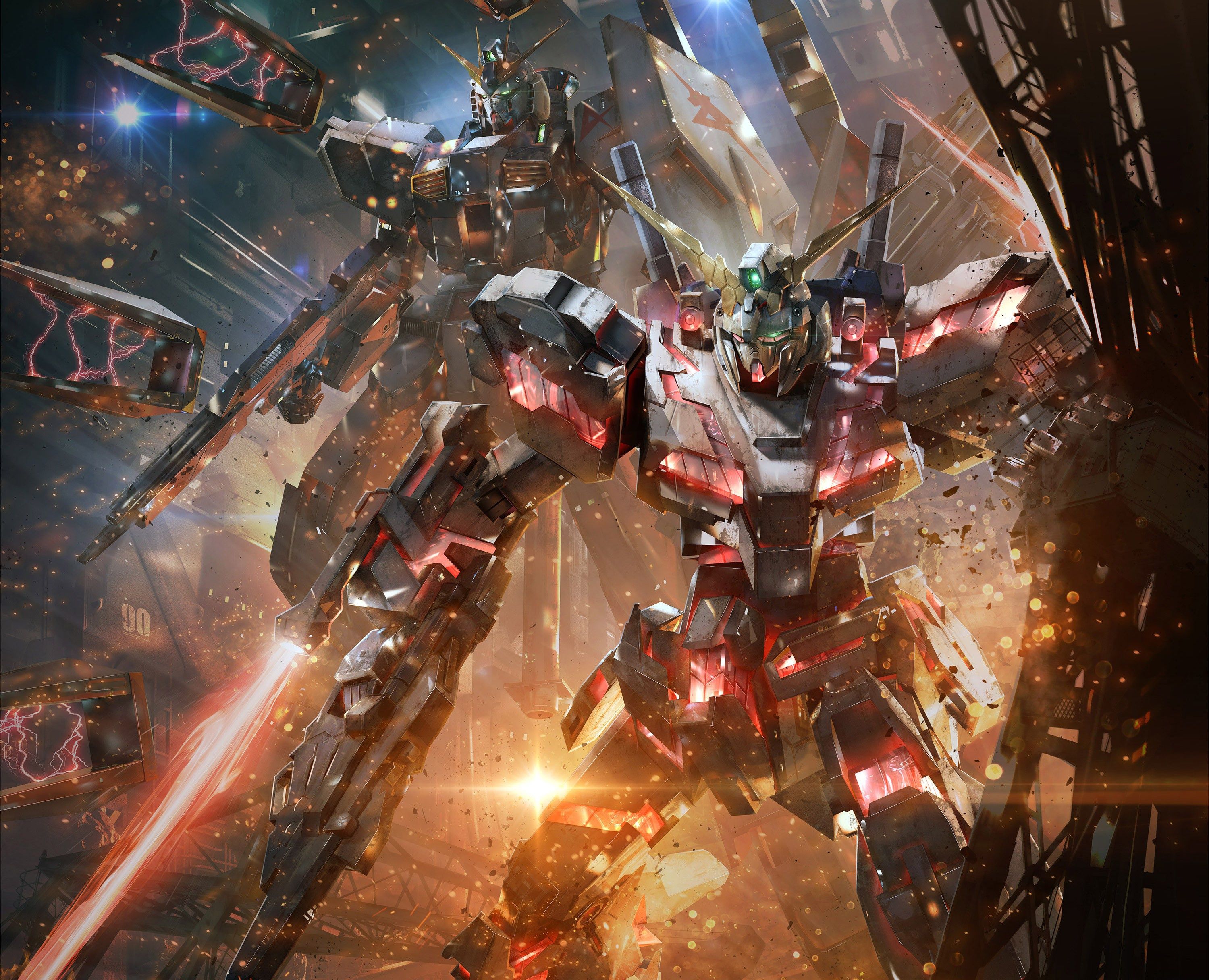 3000x2432 Free Gundam Versus, fire 2K wallpaper for desktop and phone