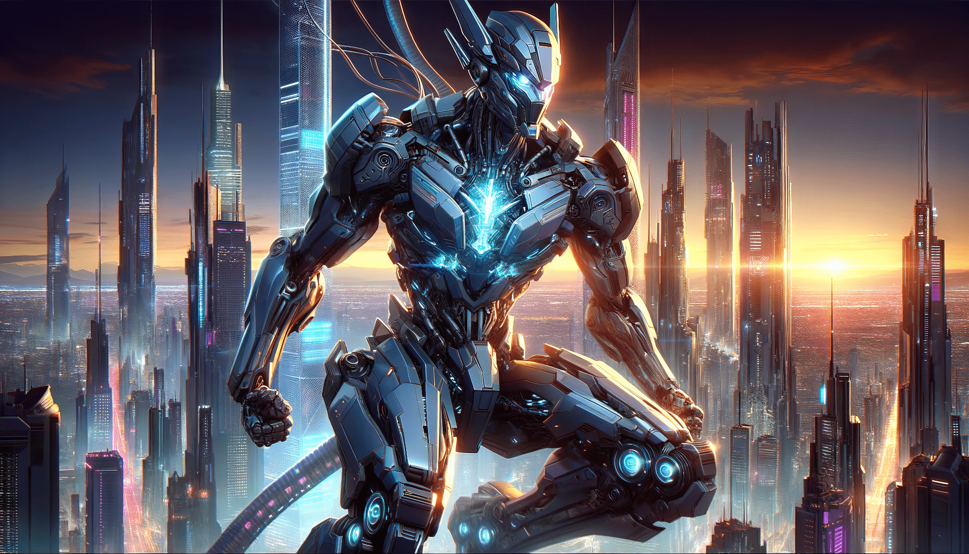 1920x1097 Futuristic Mecha Robot HD Wallpaper