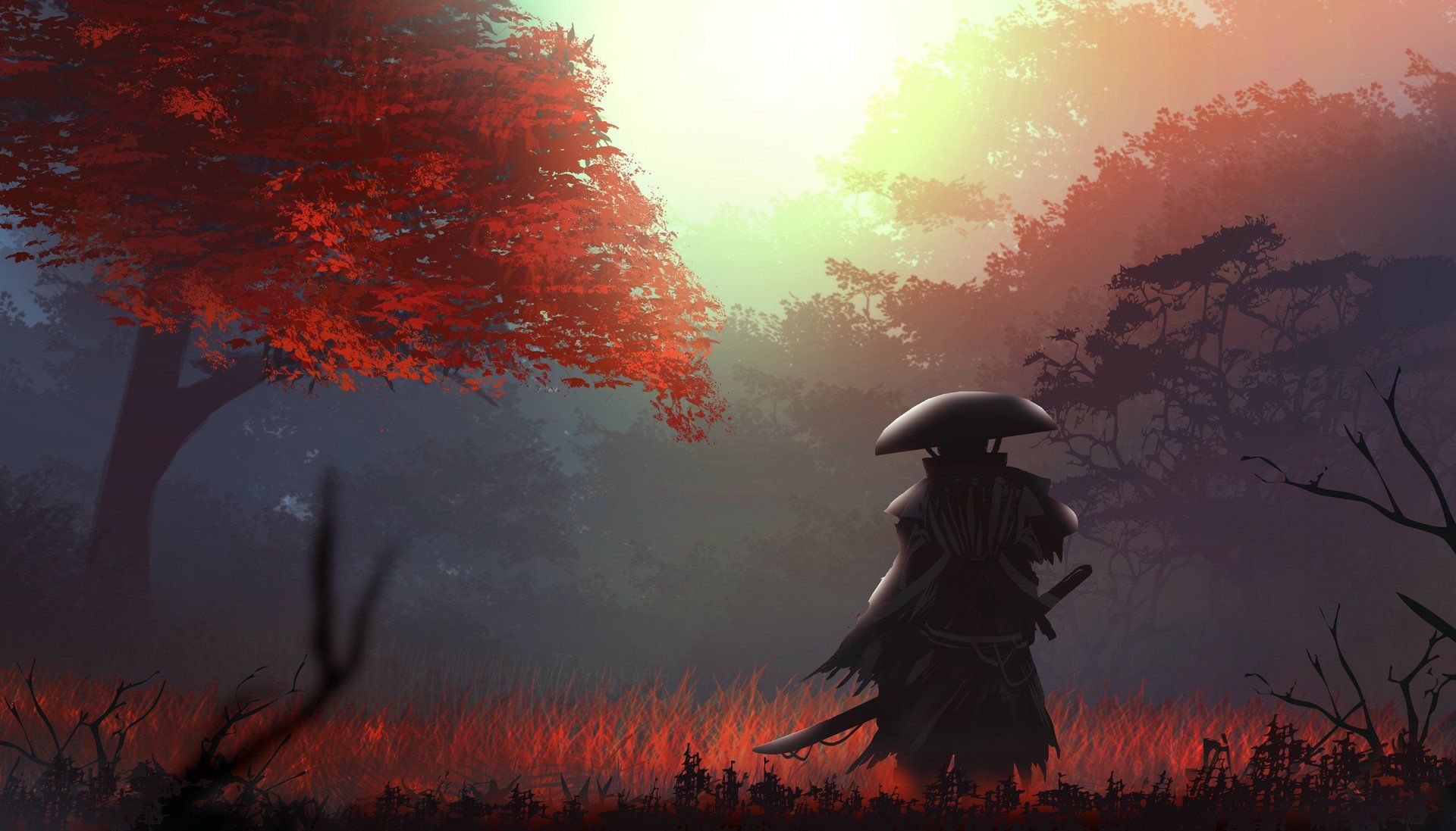 1920x1097 Fallen Samurai Wallpaper