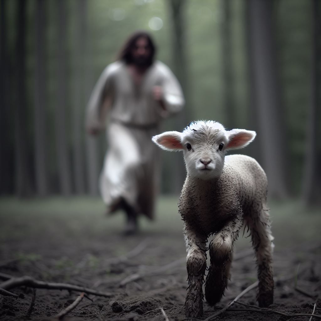 1024x1024 FREE** FREE GIFT OF THE WEEK running after a Lost Lamb, Jesus the Lamb of God, DIGITAL DOWNLOAD IMAGE