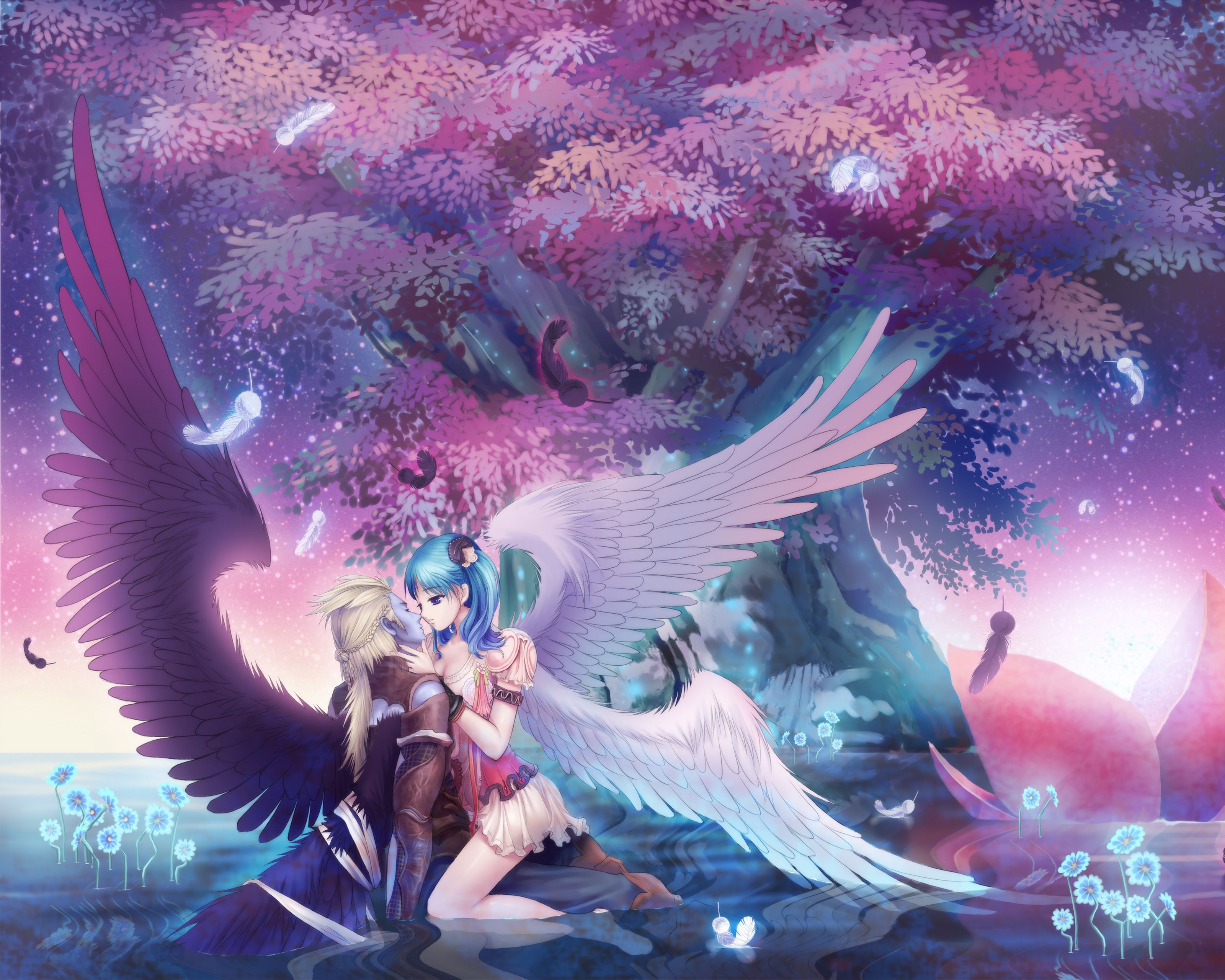 3200x2560 Phone wallpaper: Fantasy, Love, Couple, Romantic, Video Game, Aion: Tower Of Eternity, Angel, Wings 185891