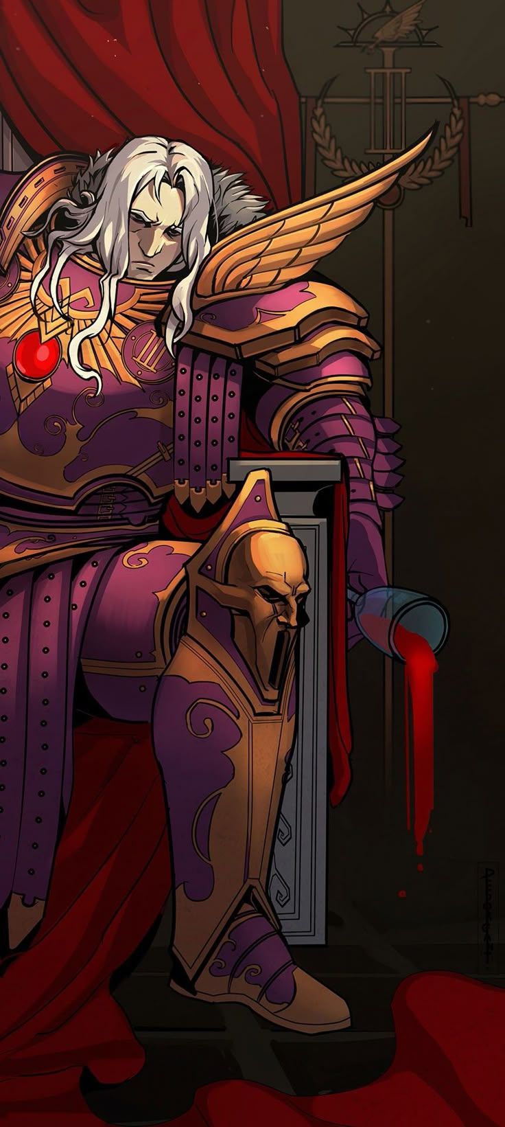 736x1641 Fulgrim Warhammer 40k Artwork. Arte heavy metal, Emperador, Imagenes de dibujos