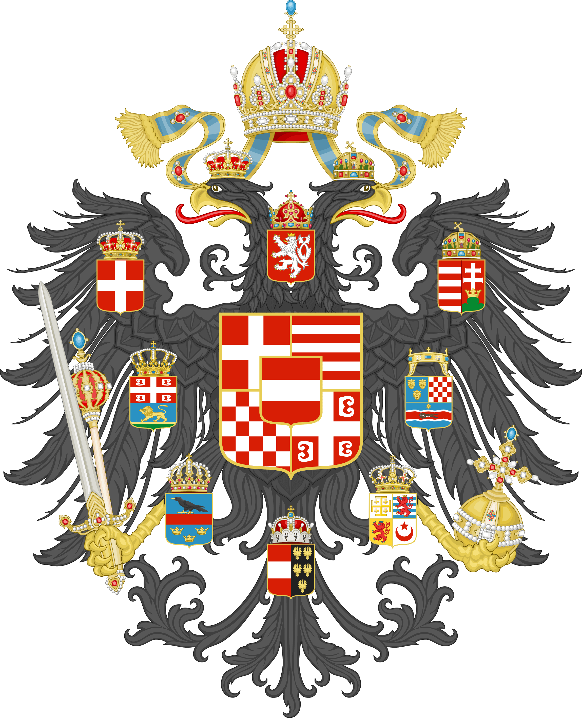 2298x2835 Greater Coat Of Arms Of The United Realm Of Austria, Hungary, And Illyria (explained) [alt History]