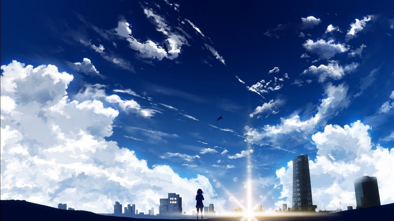 1366x768 City Kimi No Na Wa. Mitsuha Miyamizu HD Your Name Wallpaper