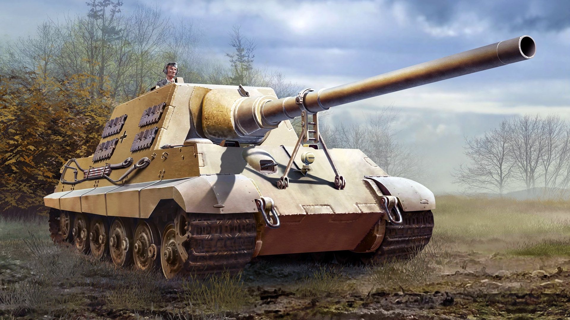1920x1080 Free Tank Hunter Tiger Full HD wallpaper for desktop and phone
