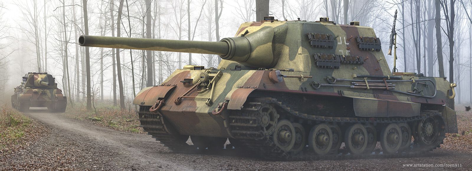 1600x581 German Sd.Kfz.186 Jagdtiger scene