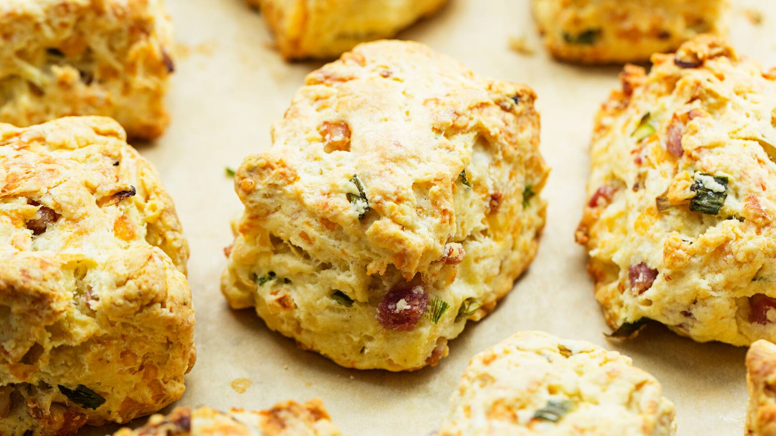 1600x900 Cheddar, Pancetta and Spring Onion Scones