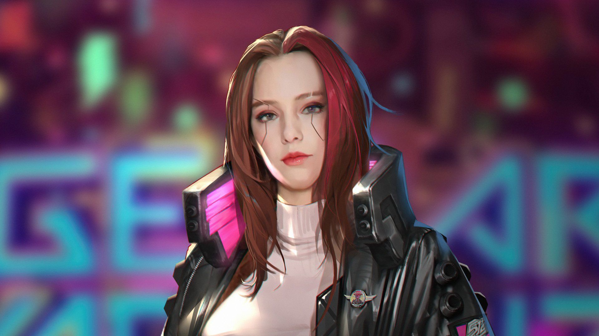 1920x1080 4K Ultra HD Cyberpunk Cyborg: Sci Fi Neon Future By Yang Jianx2160