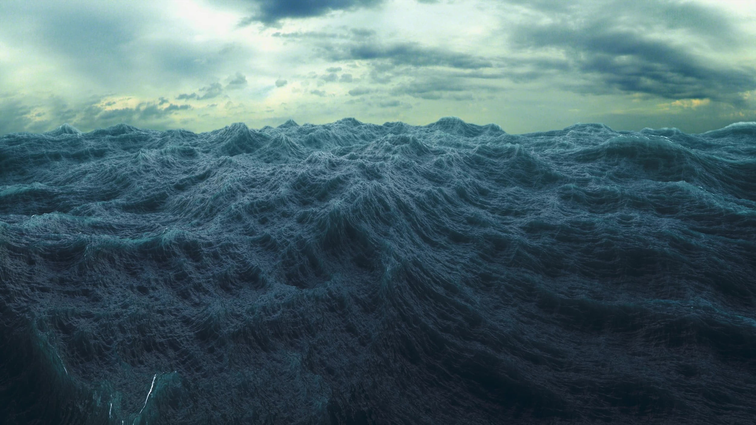 2500x1406 White and blue area rug, sea, water, waves HD wallpaper