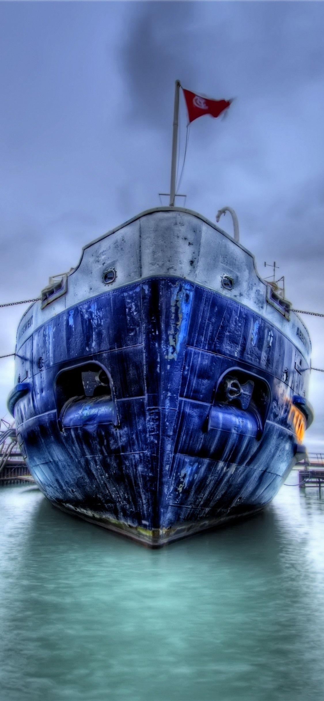 1125x2436 Ship, Dock, HDR Style 1125x2436 IPhone 11 Pro XS X Wallpaper, Background, Picture, Image