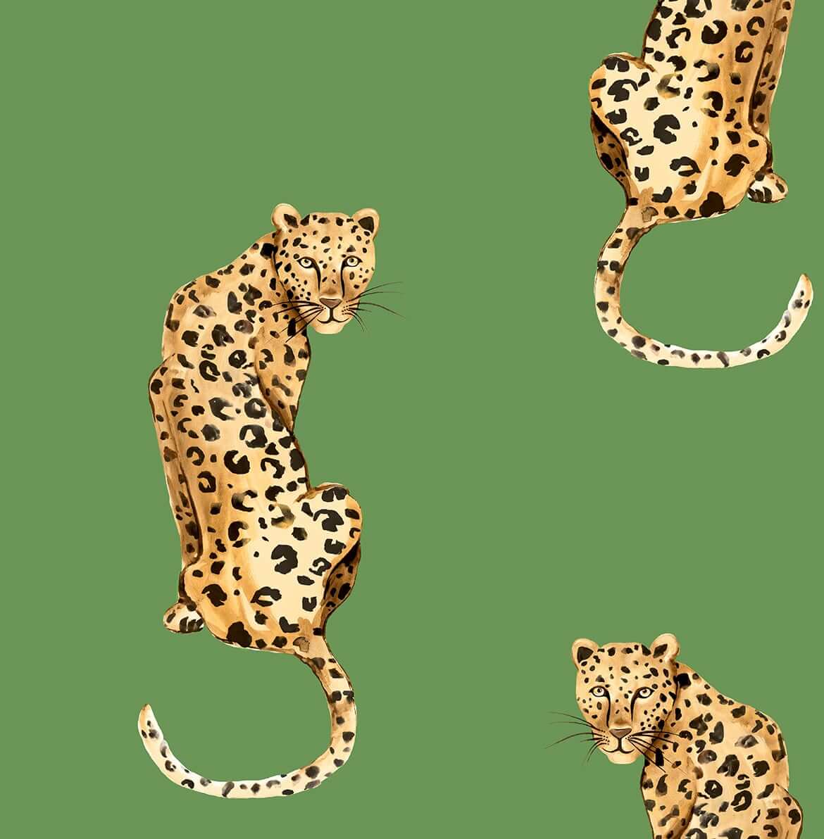 1170x1192 Daisy Bennett Leopard King Green Peel & Stick Wallpaper