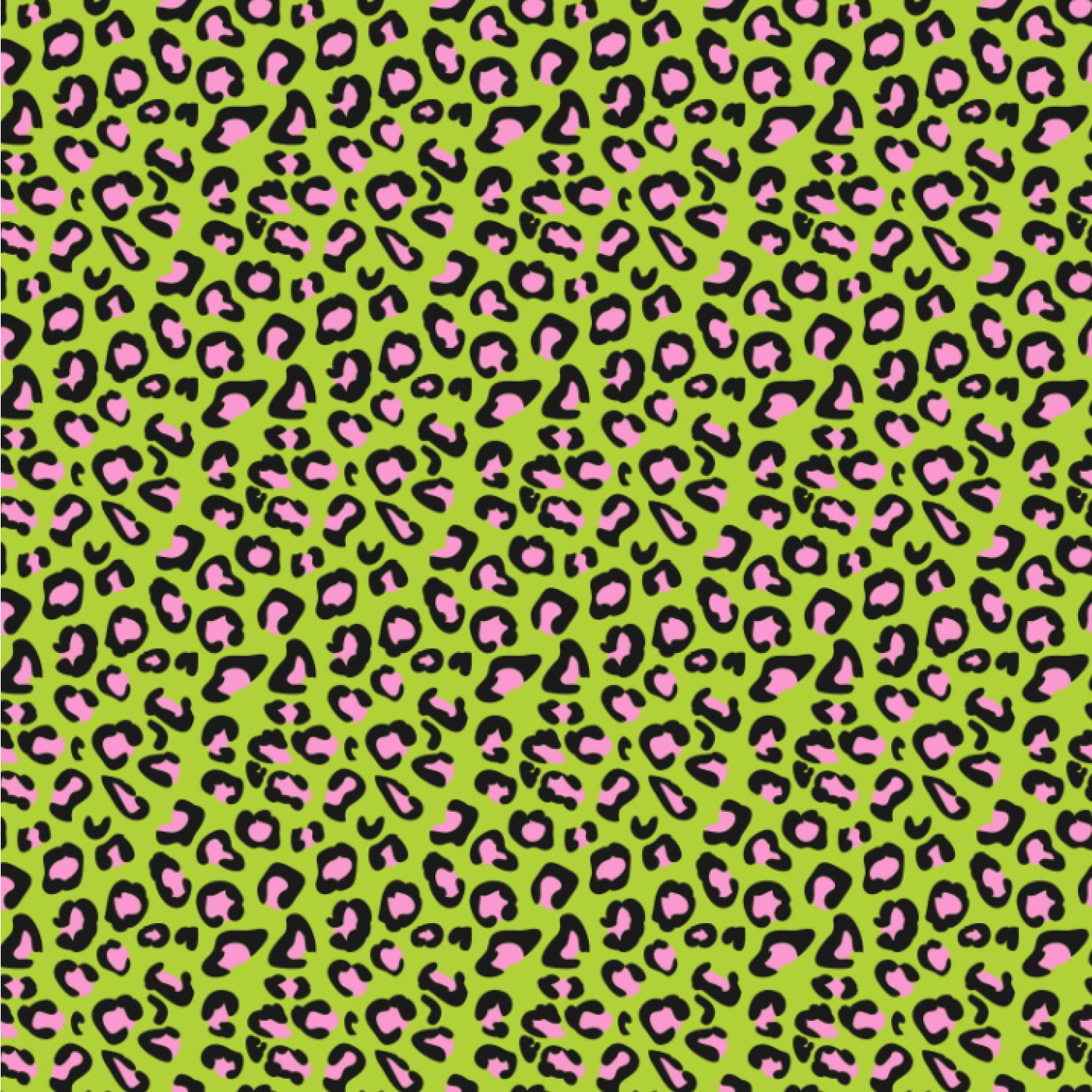 1500x1500 Custom Pink & Lime Green Leopard Wallpaper & Surface Covering