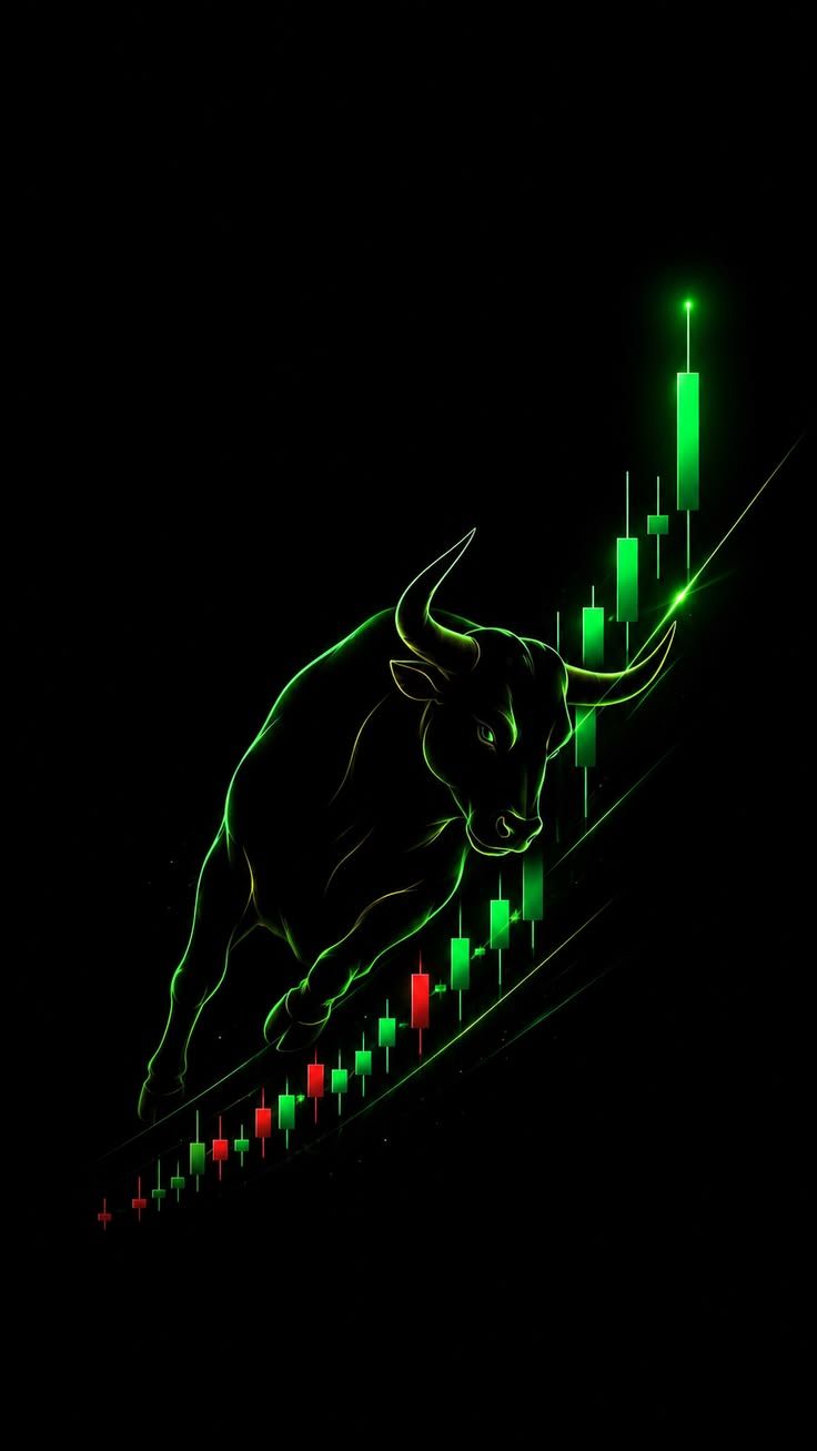 736x1307 Bull Market Trading Wallpaper. Green Candlestick MotivationK Phone Background