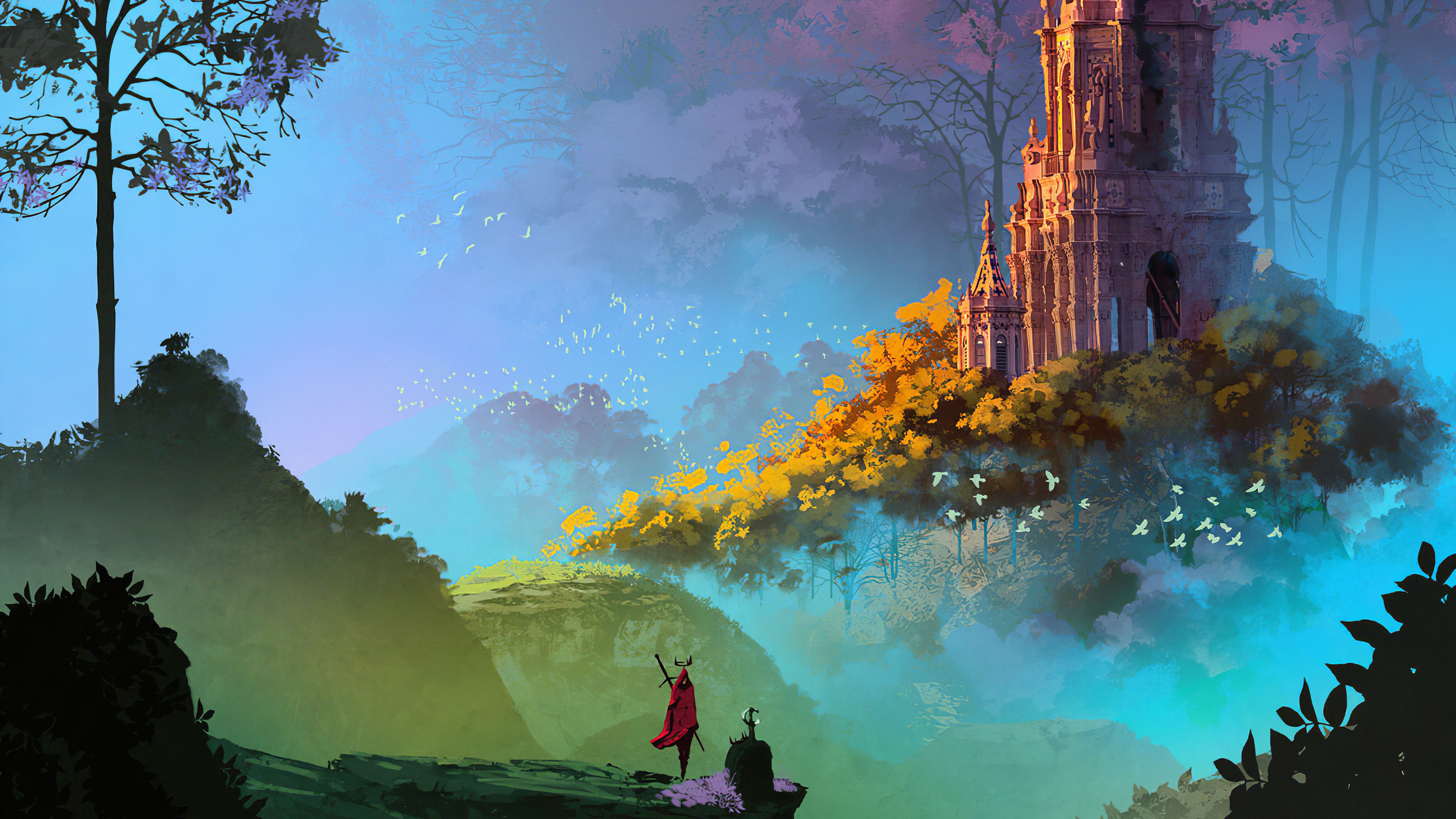 3840x2160 Enchanted Realm Ultra HD Fantasy Landscape Wallpaper