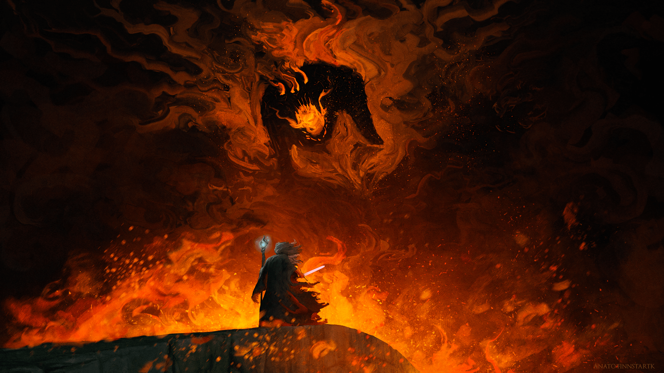 2311x1300 The Shadow and the Flame ( LOTR ) from Anato Finnstark (2311 x 1300)
