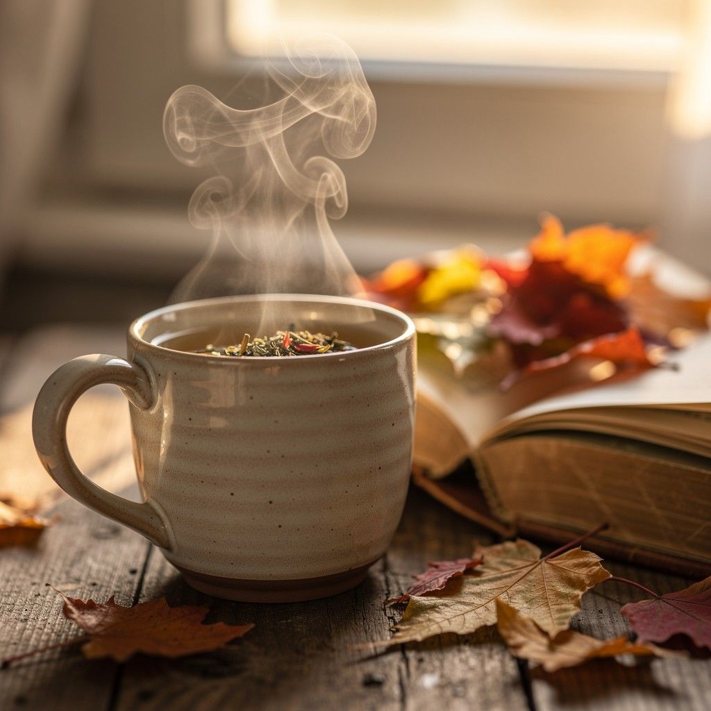 1024x1024 Download Autumn Tea Time Image, Tea, Leaves