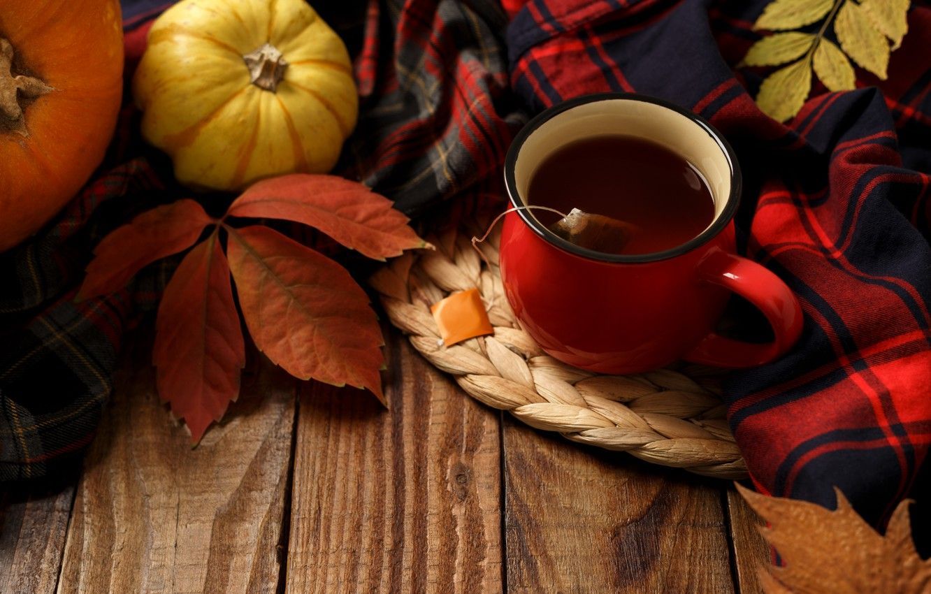 1332x850 Autumn Tea Cup Wallpaper