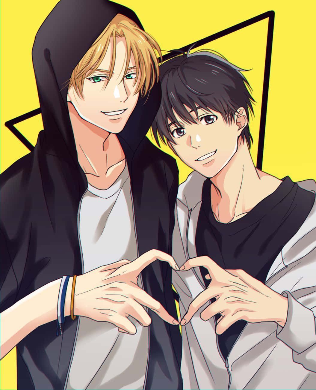 1055x1300 Download two anime boys making a hand gesture Wallpaper
