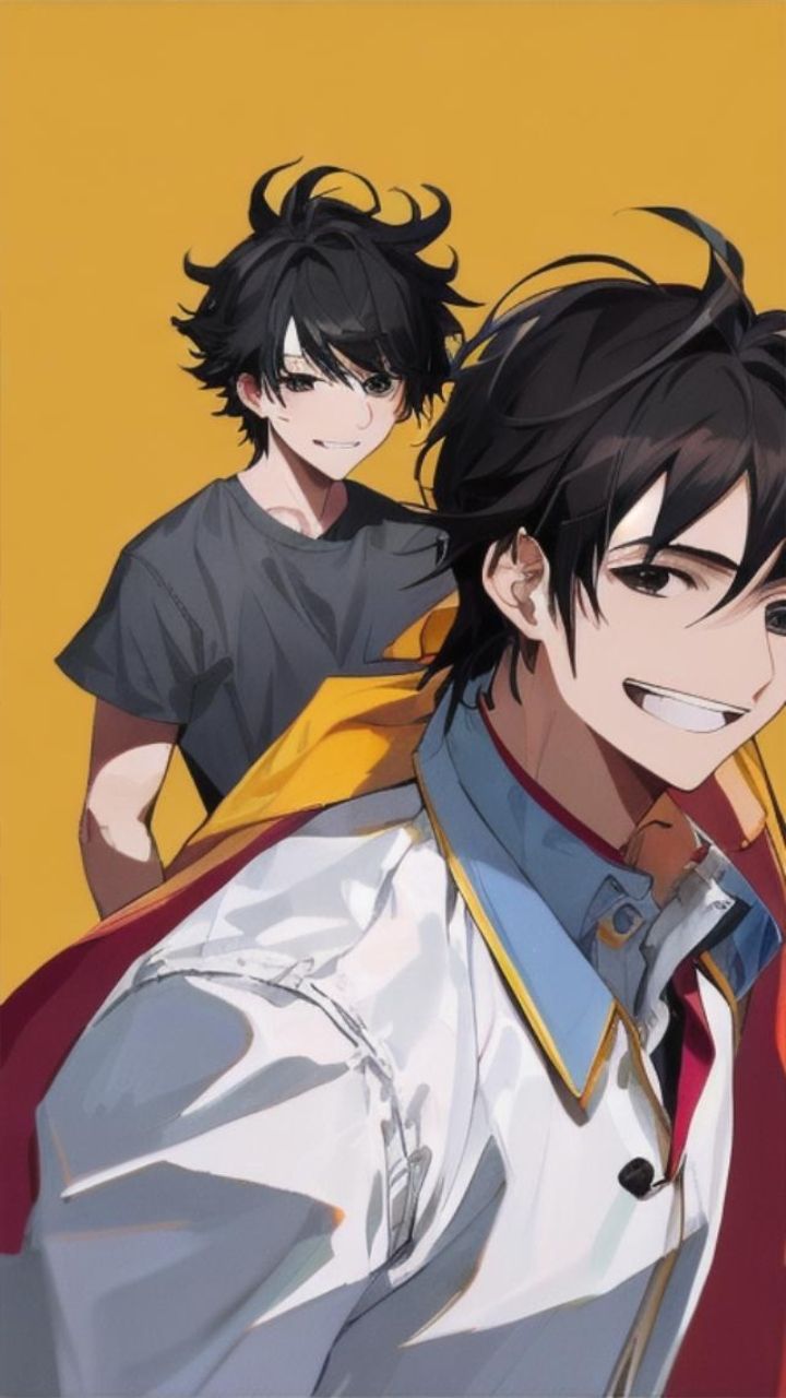 720x1280 Anime brothers pfp, anime, two boys anime, boys anime, wallpaper, yellow anime