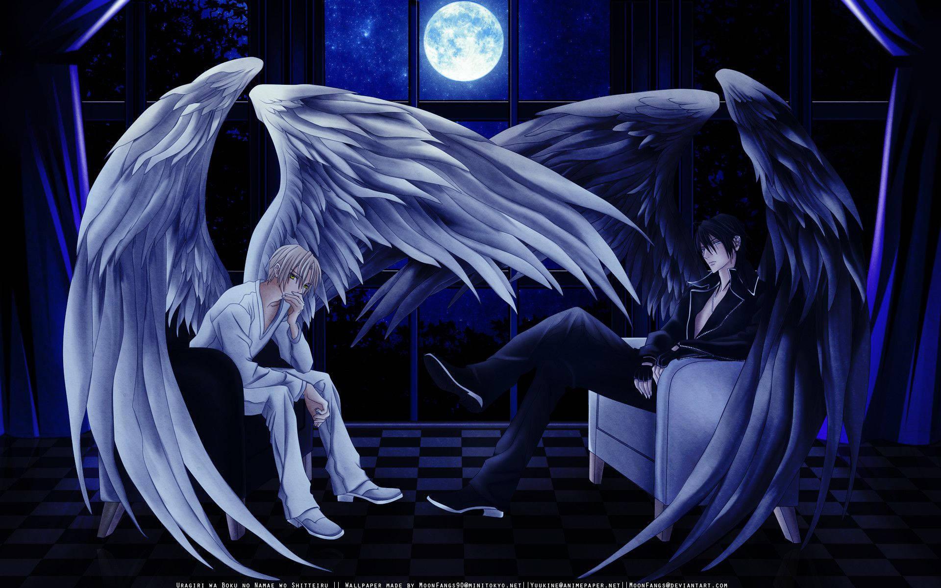1920x1200 Anime Boy Dark And Light Angels