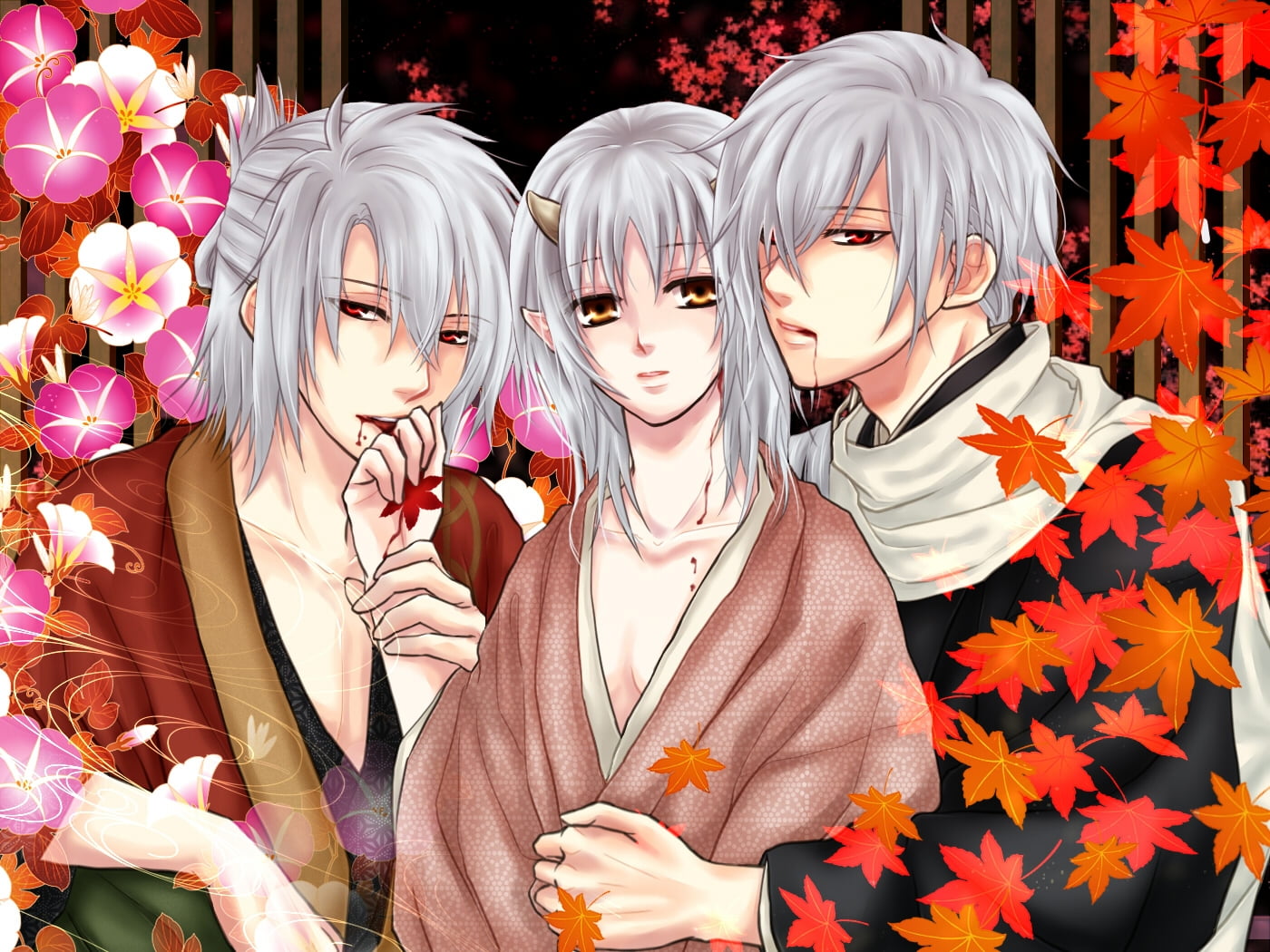 1400x1050 Two male and one female anime characters illustration HD wallpaper