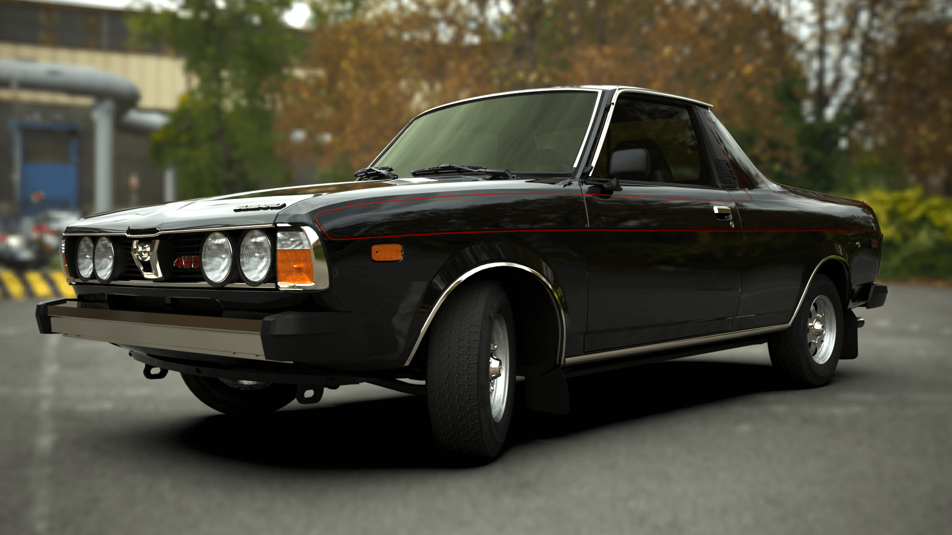 1920x1080 Subaru BRAT GL 1980 3D Render, Digital Art