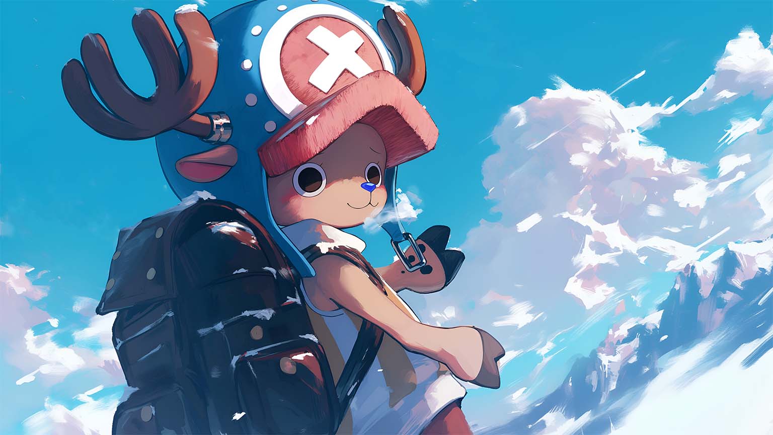 1536x864 Chopper One Piece Winter Mountains Desktop Wallpaper