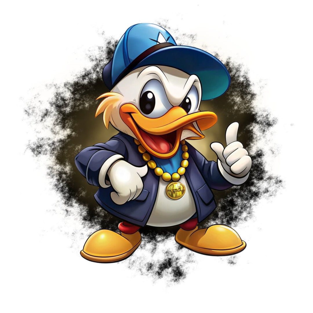 1080x1080 Donald Duck Watercolor Background, Donald Duck Png Clipart, Donald Duck Gangster, Instant Download