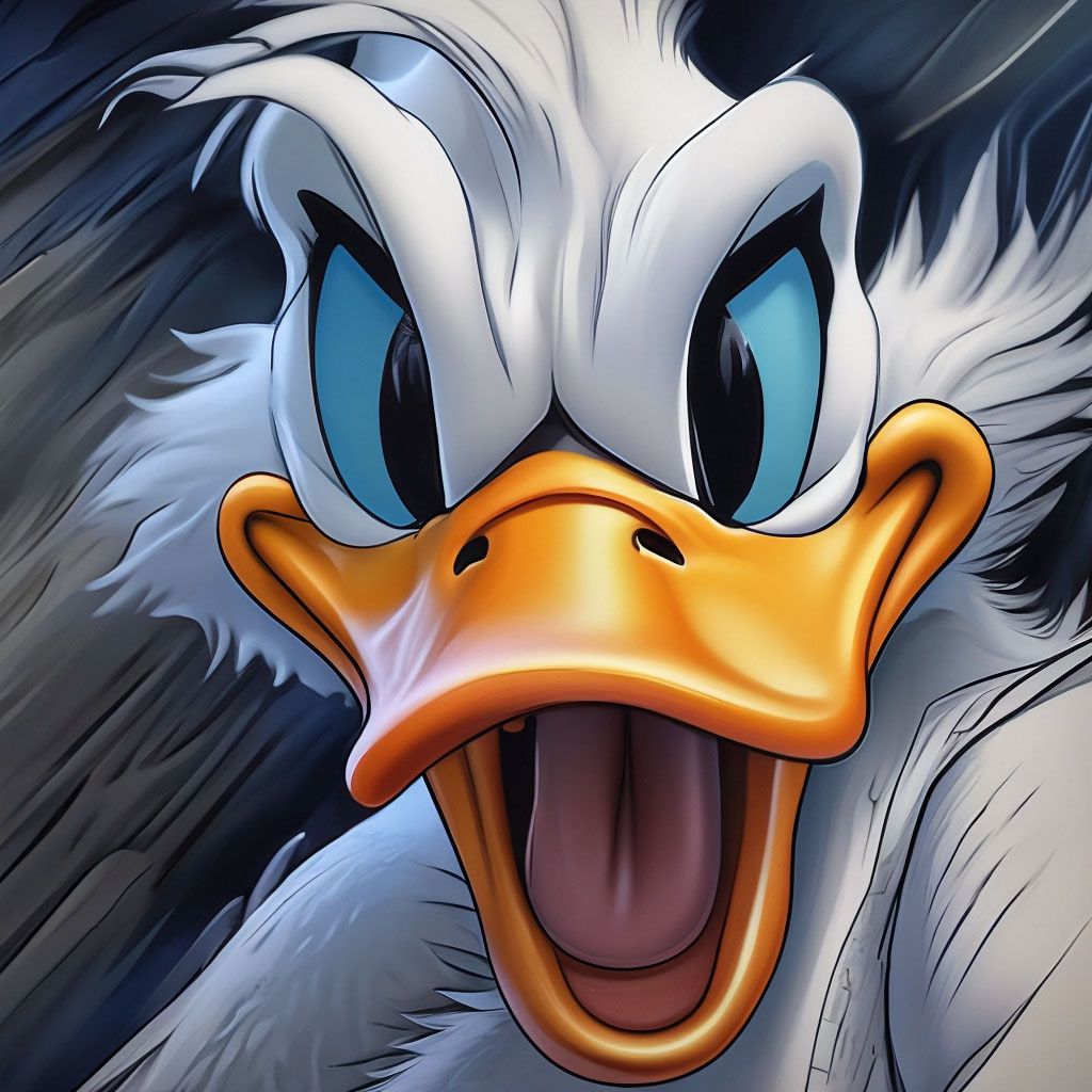 1024x1024 Angry Donald Duck, 5D, hyperdetalization