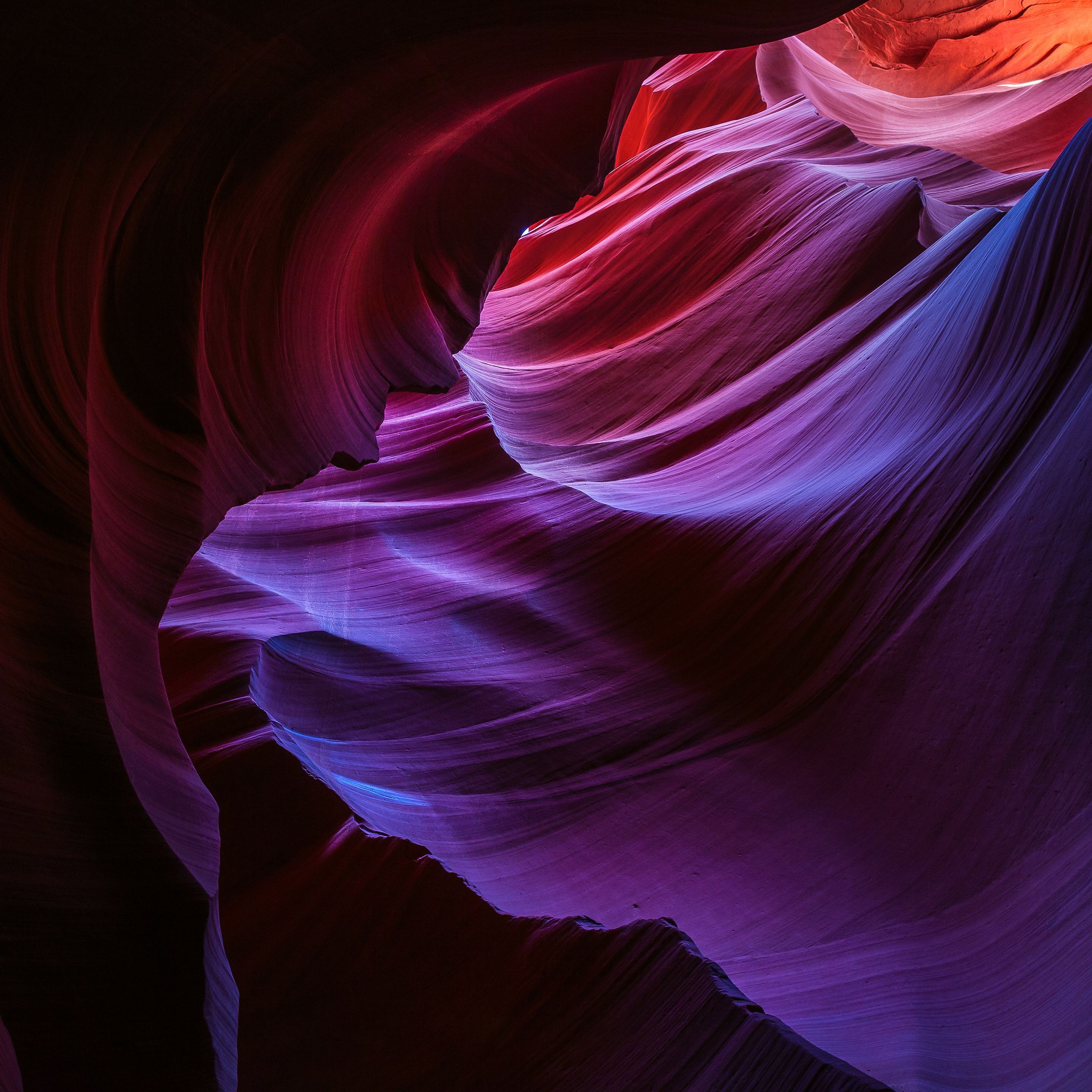 2880x2880 Wallpaper nature, rocks, texture, antelope canyon for mobile and desktop, section природа, resolution 2880x2880