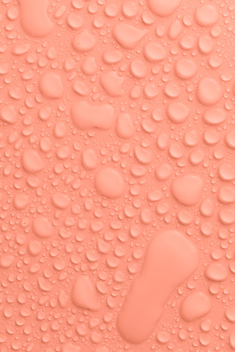 800x1200 Plain light peach colored background with transparent water drops of different sizes and shapes flowing down and placed close to each other, HD phone wallpaper