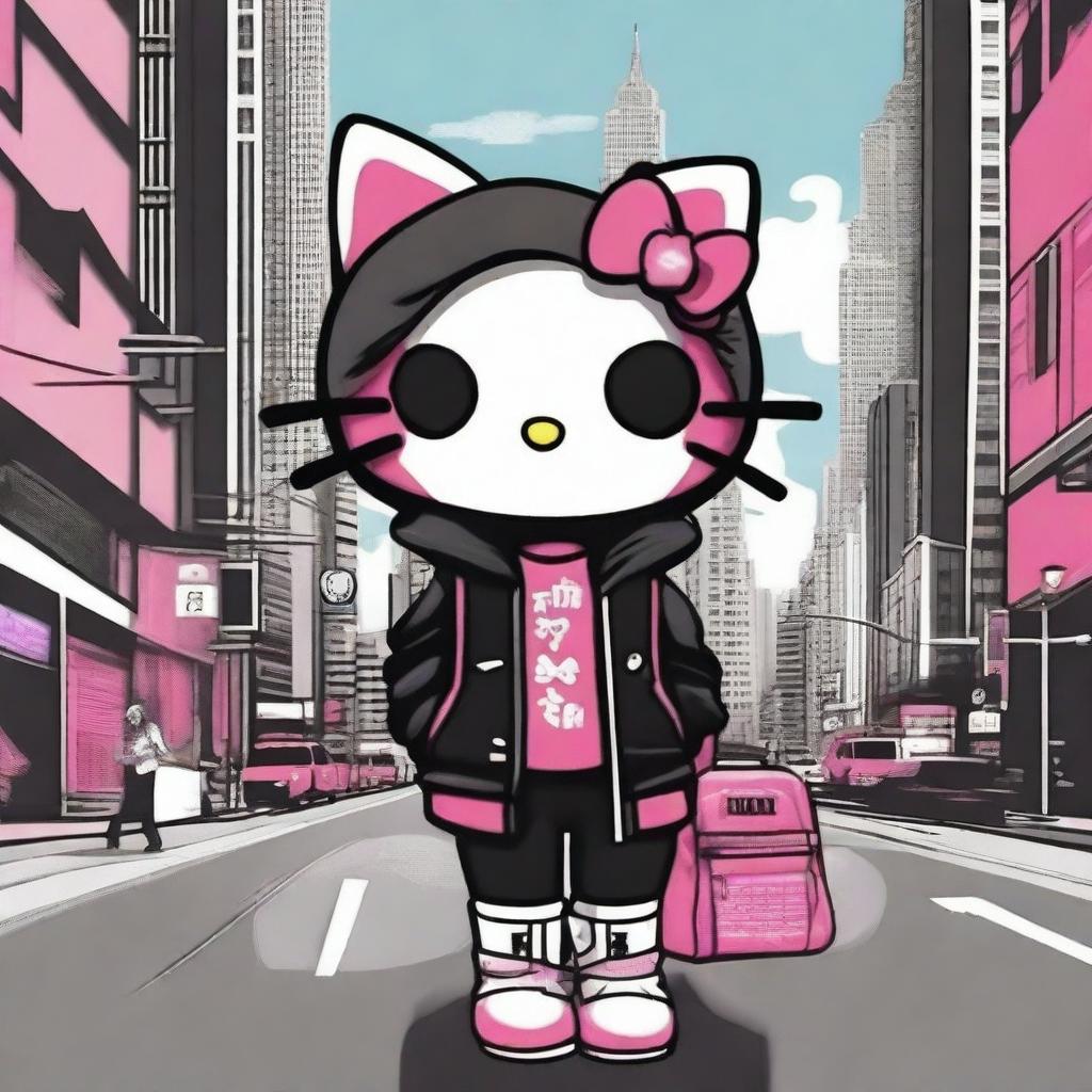 1024x1024 Hello Kitty Reimagined: Teenage Gangster Vibes