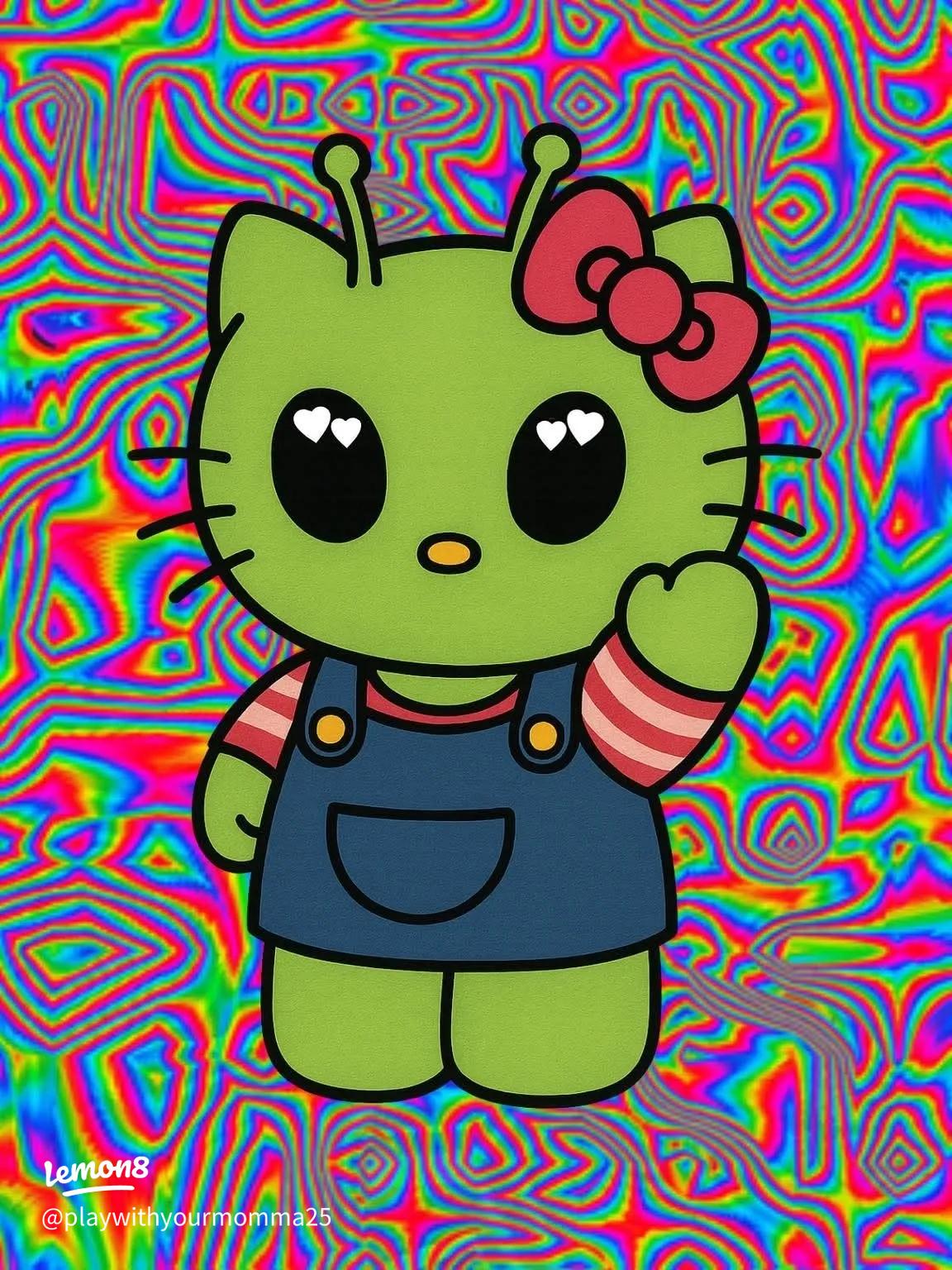 1152x1536 Hello Kitty Art: Alien, Blue Dress, Green Wallpaper & Unique Designs!