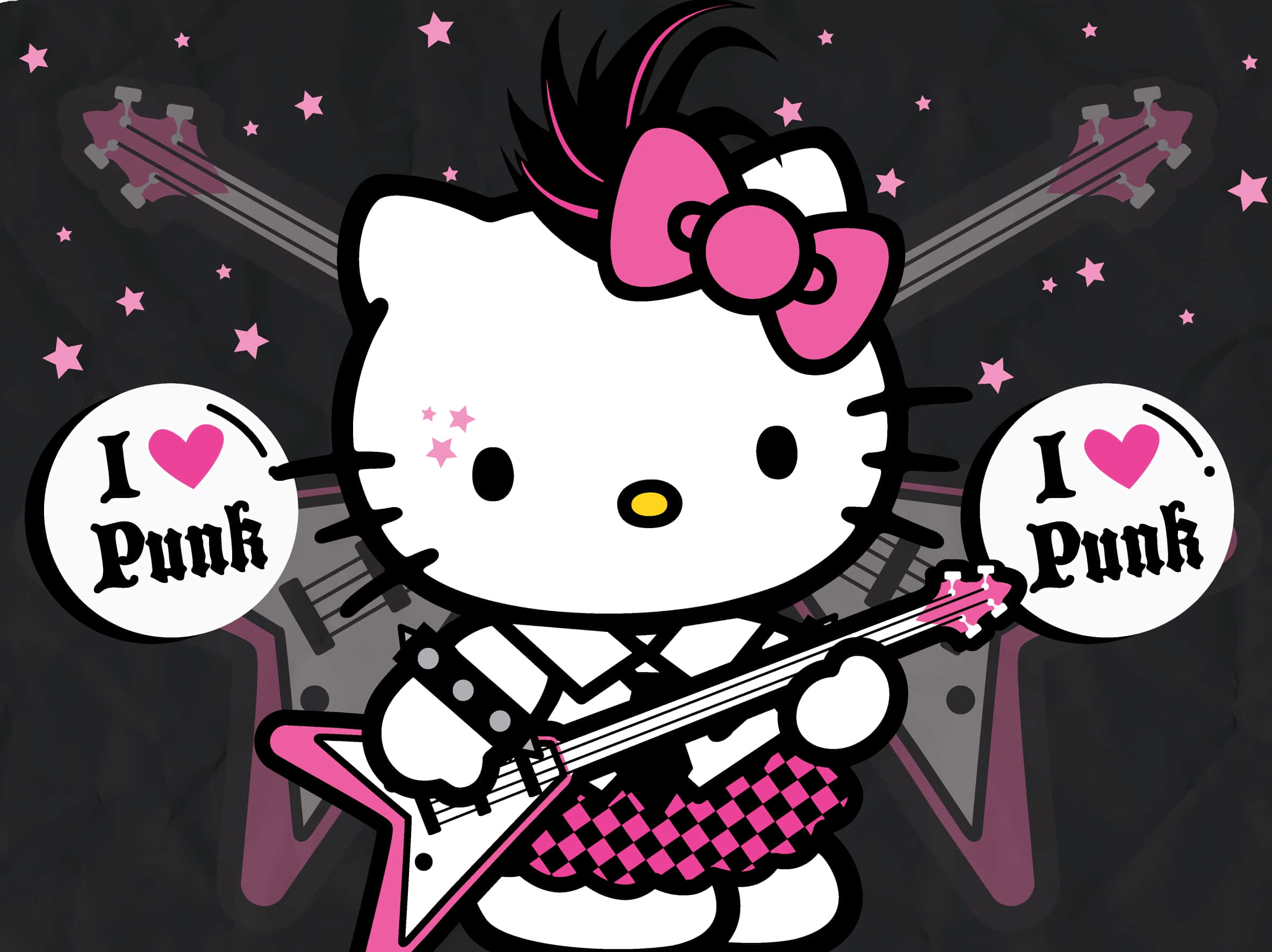 2367x1772 Download Hello Kitty Punk Rock Star Wallpaper