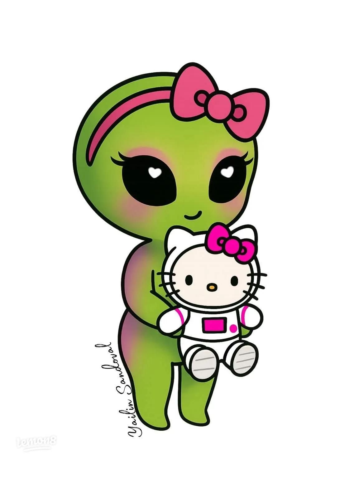 1152x1536 Hello Kitty Art: Alien, Blue Dress, Green Wallpaper & Unique Designs!