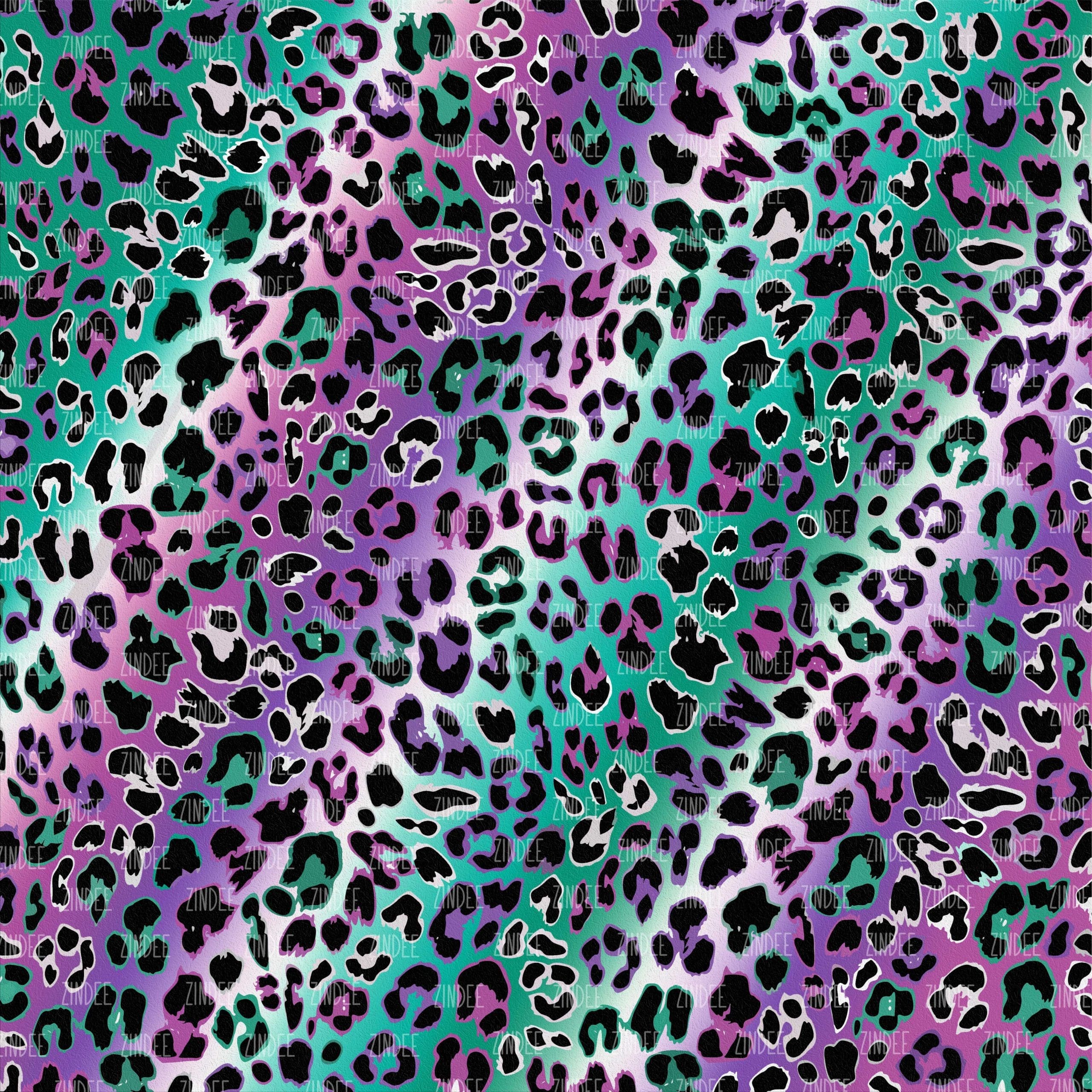 2560x2560 Teal Purple Leopard (digital paper)