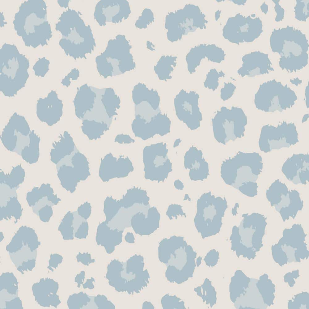 1000x1000 Animal Print Leopard Light Blue Peel And Stick Vinyl Wallpaper W9227 Vinyl LightBlue 216 Home Depot