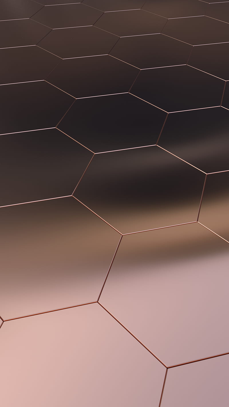 800x1422 Bronze, Bertil, copper, hex, hexagonal, hexes, metal, metallic, shiny, HD phone wallpaper