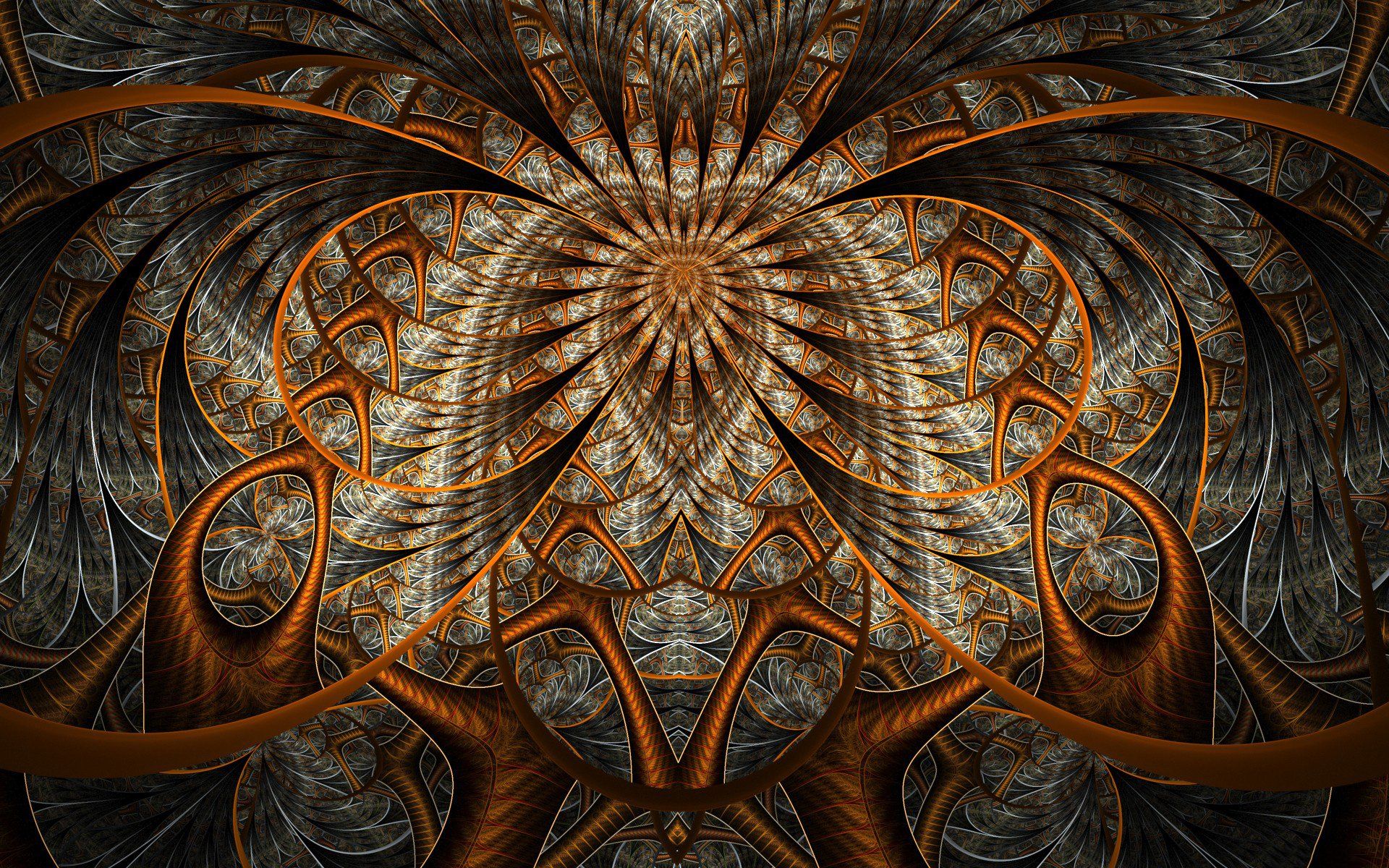 1920x1200 Psychedelic Bronze Heart: Abstract HD Wallpaper