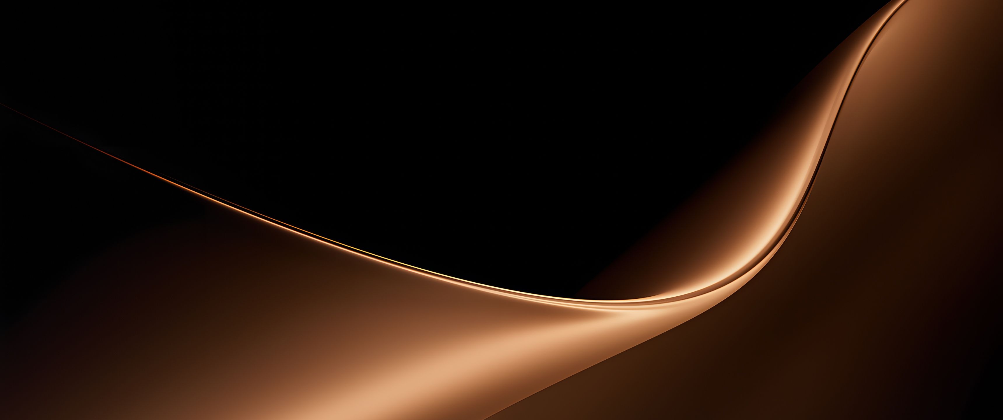 3440x1440 Brown abstract Wallpaper 4K, Sleek, Metallic, Abstract Waves