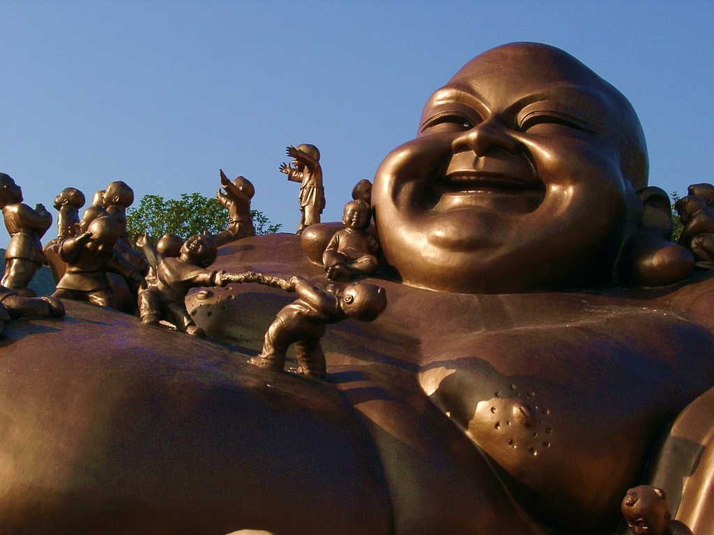 1024x768 Bronze statues buddha พระ, religion. A statue of a