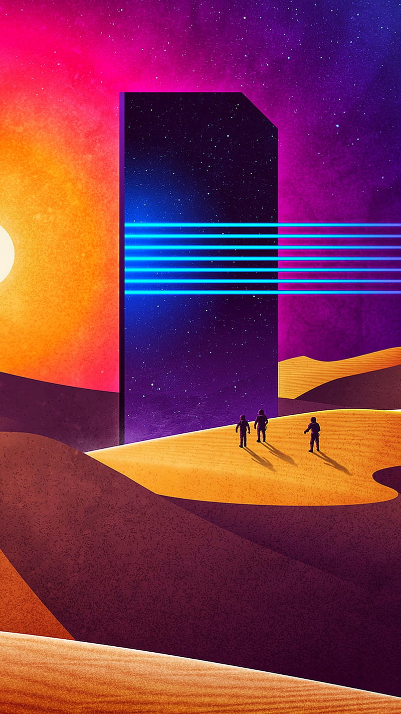 800x1422 Vapor Obelisk, 80s, art, dark, fantasy, sci to, trippy, vaporwave, HD phone wallpaper