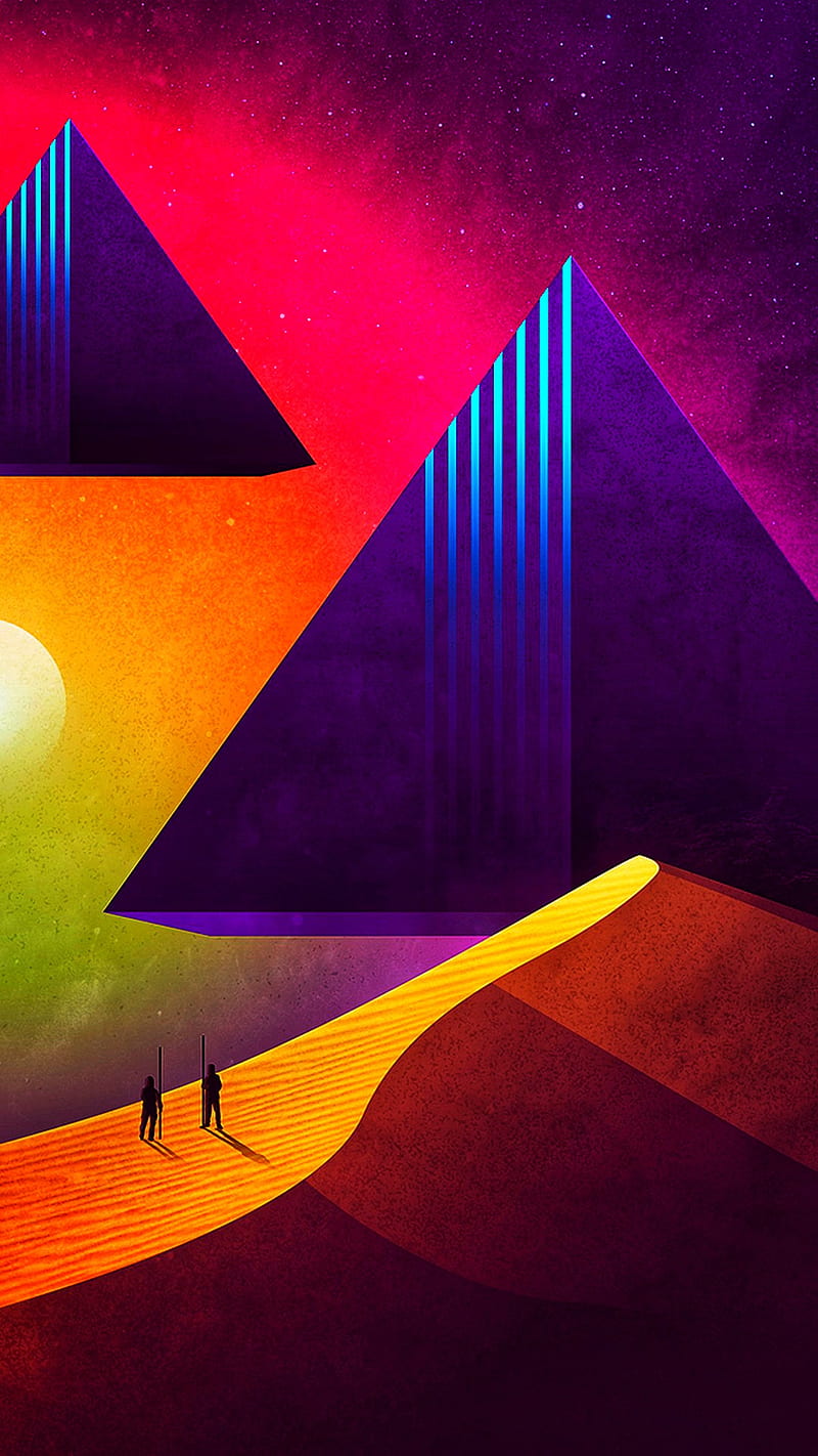 800x1422 Vapor Pyramids, dark, fantasy, pyramid, sci fi, vapor, HD phone wallpaper