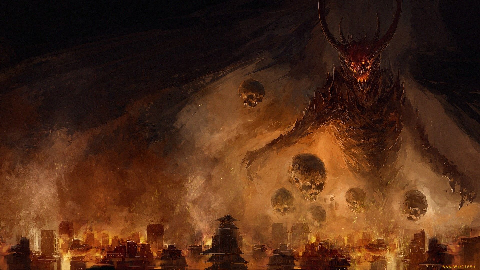 1920x1080 Dark Demon Rising: HD Nightmare Wallpaperx1080