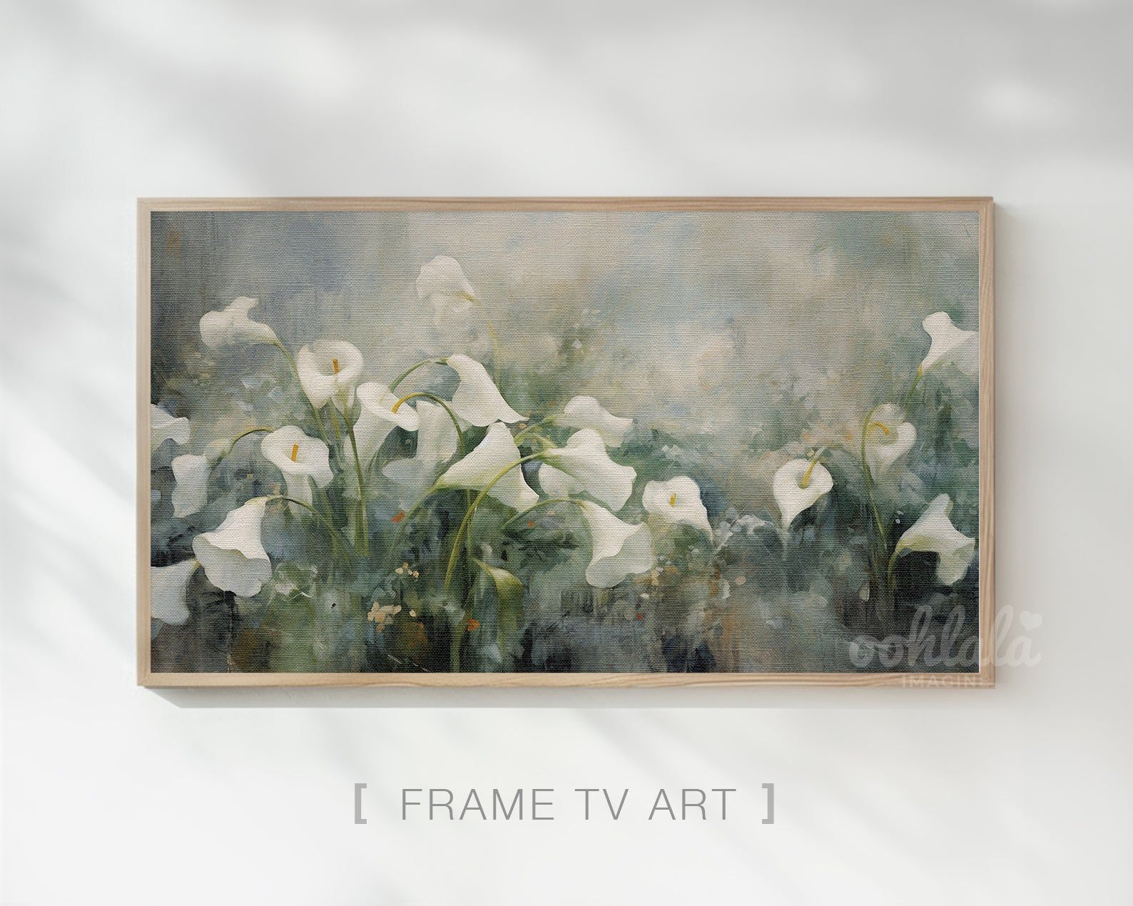 1588x1270 White Calla Lily Painting Frame Art TV, 4K Wallpaper